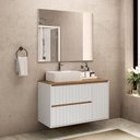 Ver imagem 1 de Gabinete para Banheiro com Cuba e Espelho 100cm Toronto Yescasa