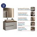 Ver imagem 6 de Gabinete para Banheiro com Cuba e Espelheira 100cm Toronto Yescasa