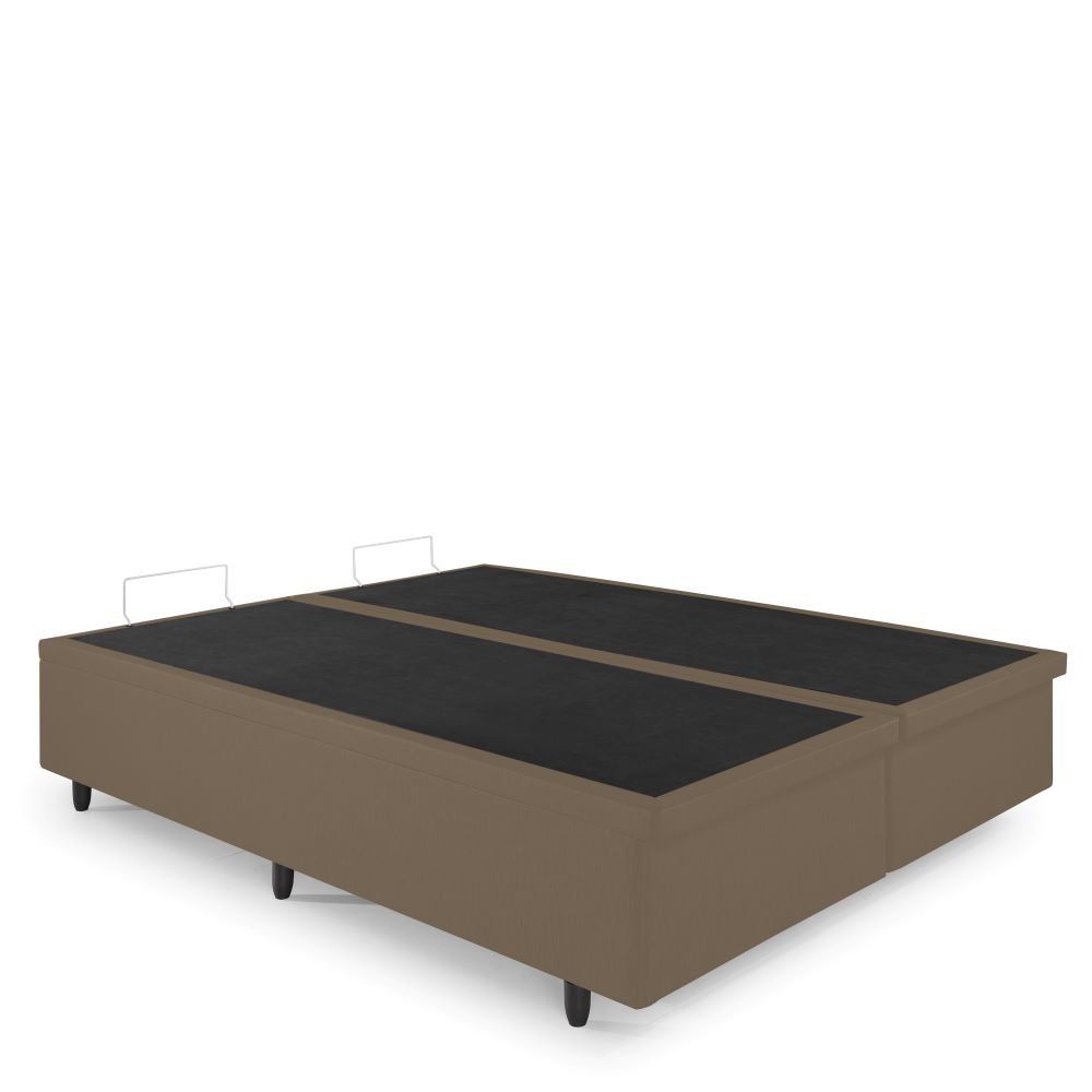 Cama Box com Baú Queen 158x198x42 Cm com Pistão a Gás Courino Linho - 8