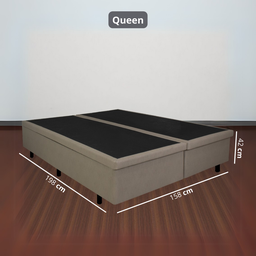 Cama Box com Baú Queen 158x198x42 Cm com Pistão a Gás Courino Linho - 2