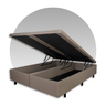 Cama Box com Baú Queen 158x198x42 Cm com Pistão a Gás Courino Linho - 3