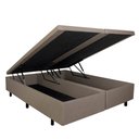 Ver mais imagens de Cama Box com Baú Queen 158x198x42 Cm com Pistão a Gás Courino Linho