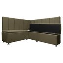 Ver imagem 4 de Kit Canto Alemão Liso 4 Lugares com Baú Veludo Marrom 1,25x1,60m Sofa Store