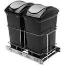 Ver imagem 1 de Lixeira Dupla 15L de Embutir com Corrediças Telescópicas Deslizantes Giosul Preto