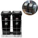 Ver imagem 2 de Lixeira Dupla 15L de Embutir com Corrediças Telescópicas Deslizantes Giosul Preto