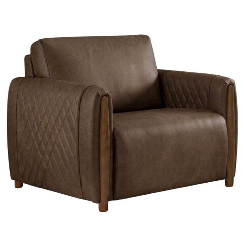Poltrona Decorativa Aurora Pes Madeira Courino Tcs 729 Moll