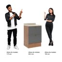 Ver imagem 5 de Balcão Milla 2 Gavetas Nog/cinza 60cm Carraro