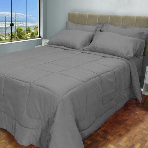 Edredom Cama Casal Queen com Jogo de Lençol Meia Estação