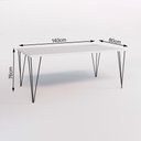 Ver imagem 3 de Conjunto de Mesa Elen Retangular Tampo de Madeira 140x80cm Branco com 4 Cadeiras Katrina Cobre