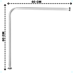 Alça Barra Suporte Apoio Banheiro Vaso 90° L 60x60 Cm Único - 2