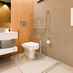 Alça Barra Suporte Apoio Banheiro Vaso 90° L 60x60 Cm Único - 6