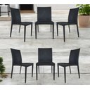 Ver imagem 1 de Kit 6 Cadeiras Rattan Preta em Pp para Restaurantes Sala de Jantar Cozinha Área Externa Ecomhome