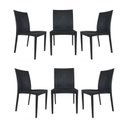 Ver imagem 2 de Kit 6 Cadeiras Rattan Preta em Pp para Restaurantes Sala de Jantar Cozinha Área Externa Ecomhome