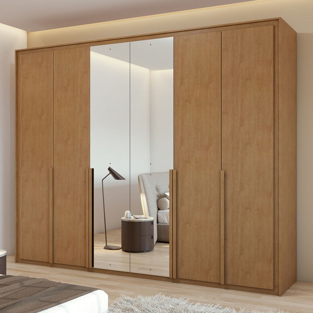 Guarda-roupa Casal Imperatore 6 Portas com Espelho 100% Mdf