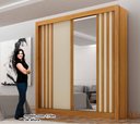 Ver imagem 5 de Guarda-roupa Solteiro 100% Mdf 2 Portas 2 Gavetas com Espelho Milano Leifer Móveis:cinamomo/off
