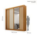 Ver imagem 6 de Guarda-roupa Solteiro 100% Mdf 2 Portas 2 Gavetas com Espelho Milano Leifer Móveis:cinamomo/off