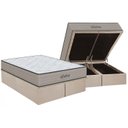Ver imagem 1 de Cama Box Baú Queen: Colchão Espuma Orthoflex D45 Genova + Base CRC Suede Clean(158x198)