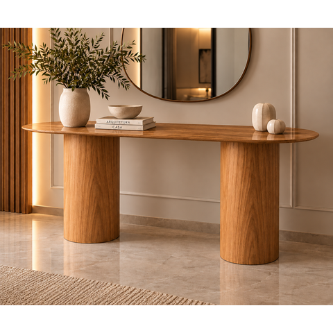Mesa Aparador Bellagio Duo - 180x45cm - Freijó