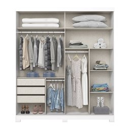 Guarda-Roupa Roupeiro 2 Portas Deslizantes 3 Gavetas Del Mare Henn - 4 Guarda-Roupa Roupeiro 2 Portas Deslizantes 3 Gavetas Del Mare Henn - 4