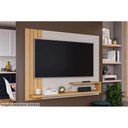Ver imagem 6 de Painel Quarto P/tv até 50 Polegadas Dunas Ripado C/ Prateleiras 135x108cm Off White/cinamomo - Perm