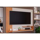 Ver imagem 1 de Painel Quarto P/tv até 50 Polegadas Dunas Ripado C/ Prateleiras 135x108cm Off White/cinamomo - Perm