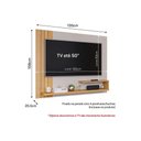 Ver imagem 4 de Painel Quarto P/tv até 50 Polegadas Dunas Ripado C/ Prateleiras 135x108cm Off White/cinamomo - Perm