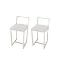 Ver imagem 1 de Kit 2 Banqueta Baixa Para Cozinha Industrial Assento Estofado White