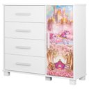 Ver imagem 1 de Comoda 4 Gavetas 1 Porta Mdf 81 Cm Livia Carruagem Decmade