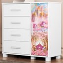 Ver imagem 2 de Comoda 4 Gavetas 1 Porta Mdf 81 Cm Livia Carruagem Decmade