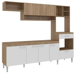 Cozinha Compacta Modulada com Tampo 8 Portas 1 Gaveta Inova  - 3