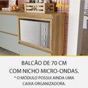 Ver mais imagens de Cozinha Modulada 6 Peças 7 Portas 7 Gavetas Ripado Nichos Forno e Micro Ondas Rainha 100 Mdf