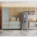 Ver imagem 1 de Cozinha Modulada 6 Peças 7 Portas 7 Gavetas Ripado Nichos Forno e Micro Ondas Rainha 100 Mdf