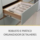 Ver imagem 3 de Cozinha Modulada 6 Peças 7 Portas 7 Gavetas Ripado Nichos Forno e Micro Ondas Rainha 100 Mdf