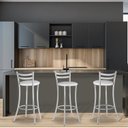 Ver imagem 2 de Banqueta Alta em Aço com Encosto 