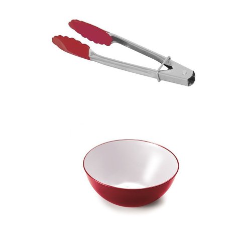 Saladeira de 1.8 Litros com Pegador Vermelhos Utensilios do Chef