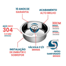 Cuba Redonda Cozinha 30 Cm Aço Inox 304 com Válvula e Sifão - 2