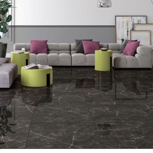 Piso 66x66cm Formigres Retificado Polido Nero Elevato