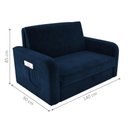 Ver imagem 4 de Sofá Cama com Baú 2 Lugares John Veludo Azul