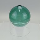 Ver imagem 2 de Vaso Decorativo de Vidro Verde 10x10x10cm Enfeite Sala Mesa Estante Aparador