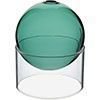 Ver imagem 1 de Vaso Decorativo de Vidro Verde 10x10x10cm Enfeite Sala Mesa Estante Aparador