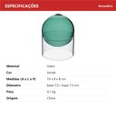 Ver imagem 4 de Vaso Decorativo de Vidro Verde 10x10x10cm Enfeite Sala Mesa Estante Aparador