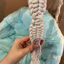 Ver imagem 5 de Cadeira Suspensa de Macrame Corda Algodão Cru com Almofada Verde Água Rede para Dormir