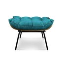 Ver imagem 3 de Kit Poltrona E Puff Costela Suede Azul Turquesa