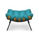 Ver imagem 2 de Kit Poltrona E Puff Costela Suede Azul Turquesa