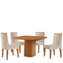 Ver imagem 2 de Mesa de Jantar Eloise 90cm Tampo Mdf Laminado com 4 Cadeiras Lisboa Moderna Mobilia