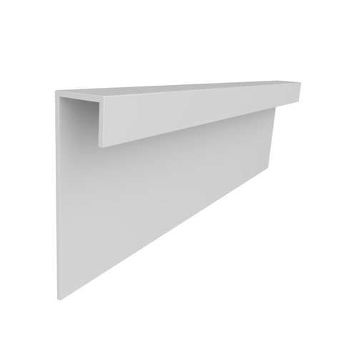 Rodapé Invertido Modelo J Alumínio Branco Fosco Altura 5cm Comprimento 3m