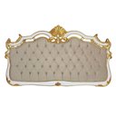 Ver imagem 1 de Cabeceira de Cama Casal Imperial Cinza com Laca Branca e Detalhes Dourado