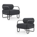 Ver imagem 1 de Kit 02 Poltronas Decorativas Orgânica Living Miska Veludo Cinza - Desk Design