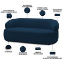 Ver imagem 4 de Sofá 3 Lugares Orgânico Sala de Estar Living 170cm Carmen F04 Veludo Azul - Lyam Decor