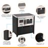 Fogão a Lenha com Forno D 85 Cm Chapa Vitrocerâmica Caixa Lenha Aço Inox Preto - Hidro - 3